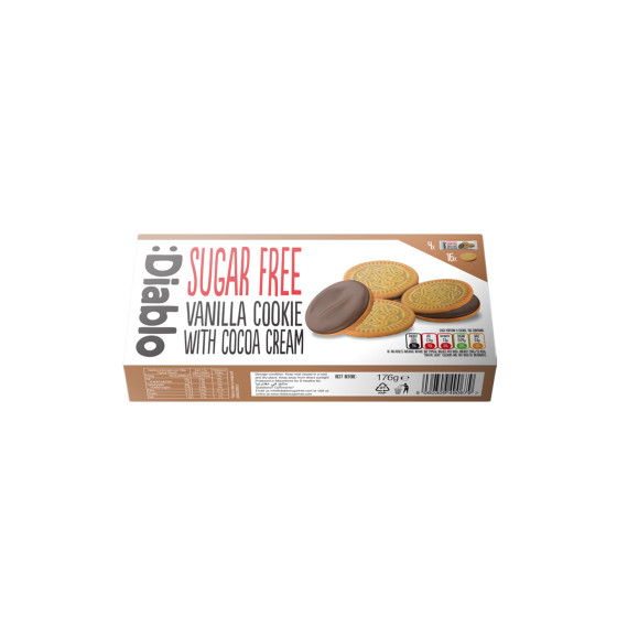 :Diablo Diablo Sugar Free Vanilla Sandwich Cookies Box 176g
