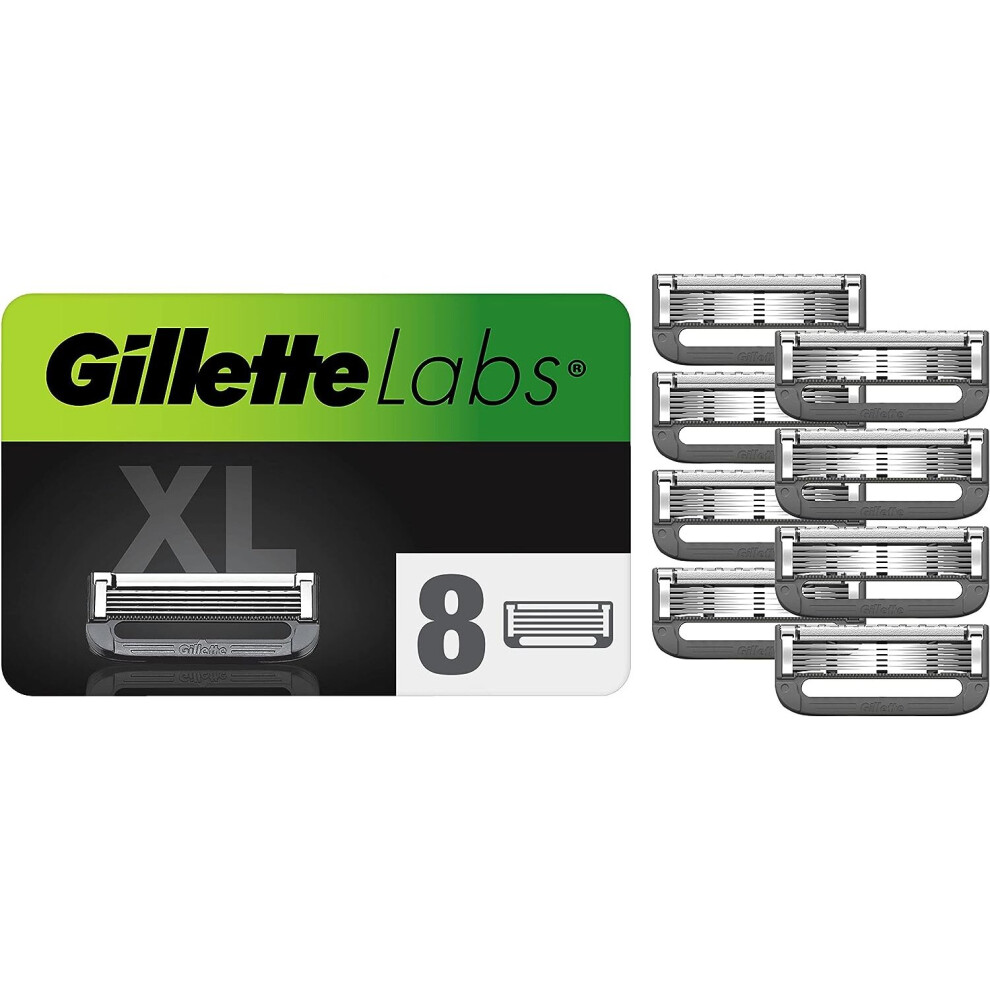GILLETEE Gillette Labs with Exfoliating Bar and Heated Razor Blades, 8 Refills