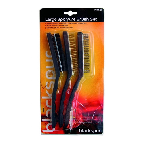 Blackspur Large Wire Brush Set - 3 Piece