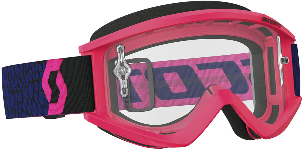 Scott Recoil XI Brille Blau Neon Pink Clear Works Pink Blau Einheitsgröße