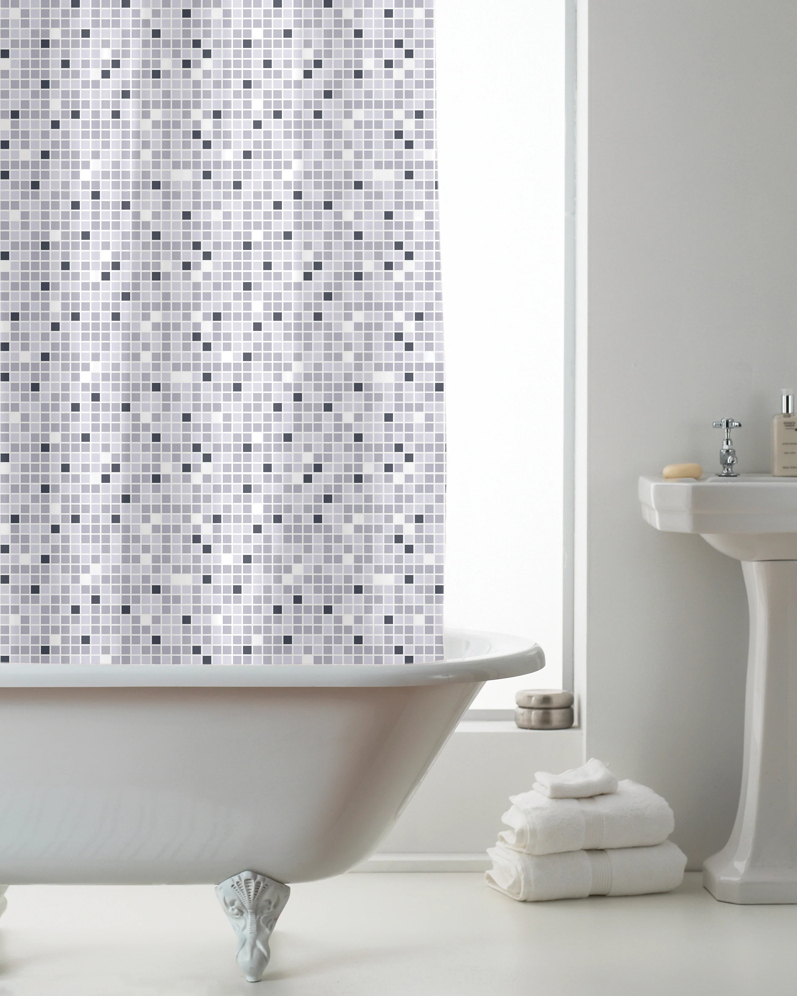 Country Club Shower Curtain Mosaic PEVA 180 x 180cm 