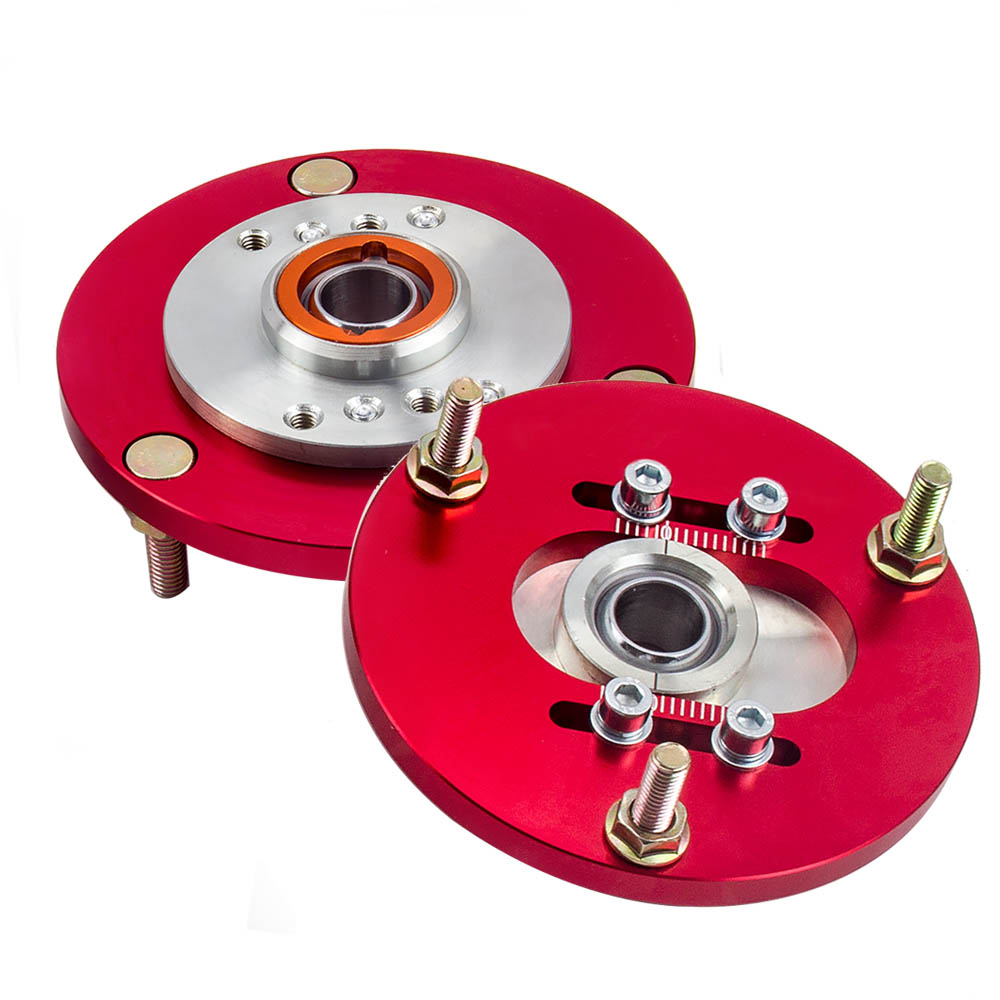 MaXpeedingrods Front Top Mount Camber Plates Red compatible for BMW E36 3 Series 318 320 323 325 M3 Pair