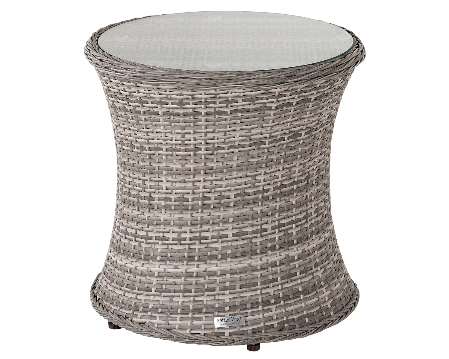 Rattan Direct Tall Round Rattan Garden Side Table in Grey