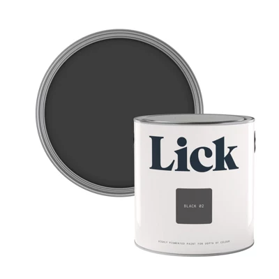 Lick Black 02 Matt Emulsion Paint, 2.5L
