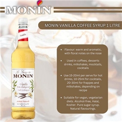 Monin Vanille Vanilla Syrup 1L