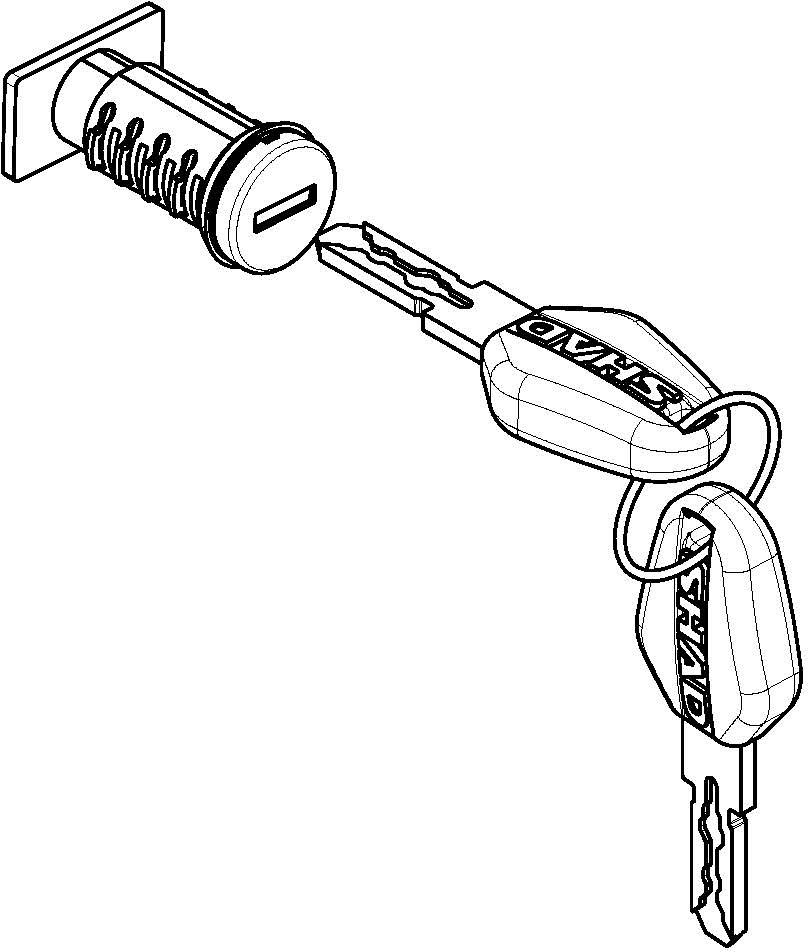  Shad Kit Cilindro E Chiave Serratura Top Case Terra