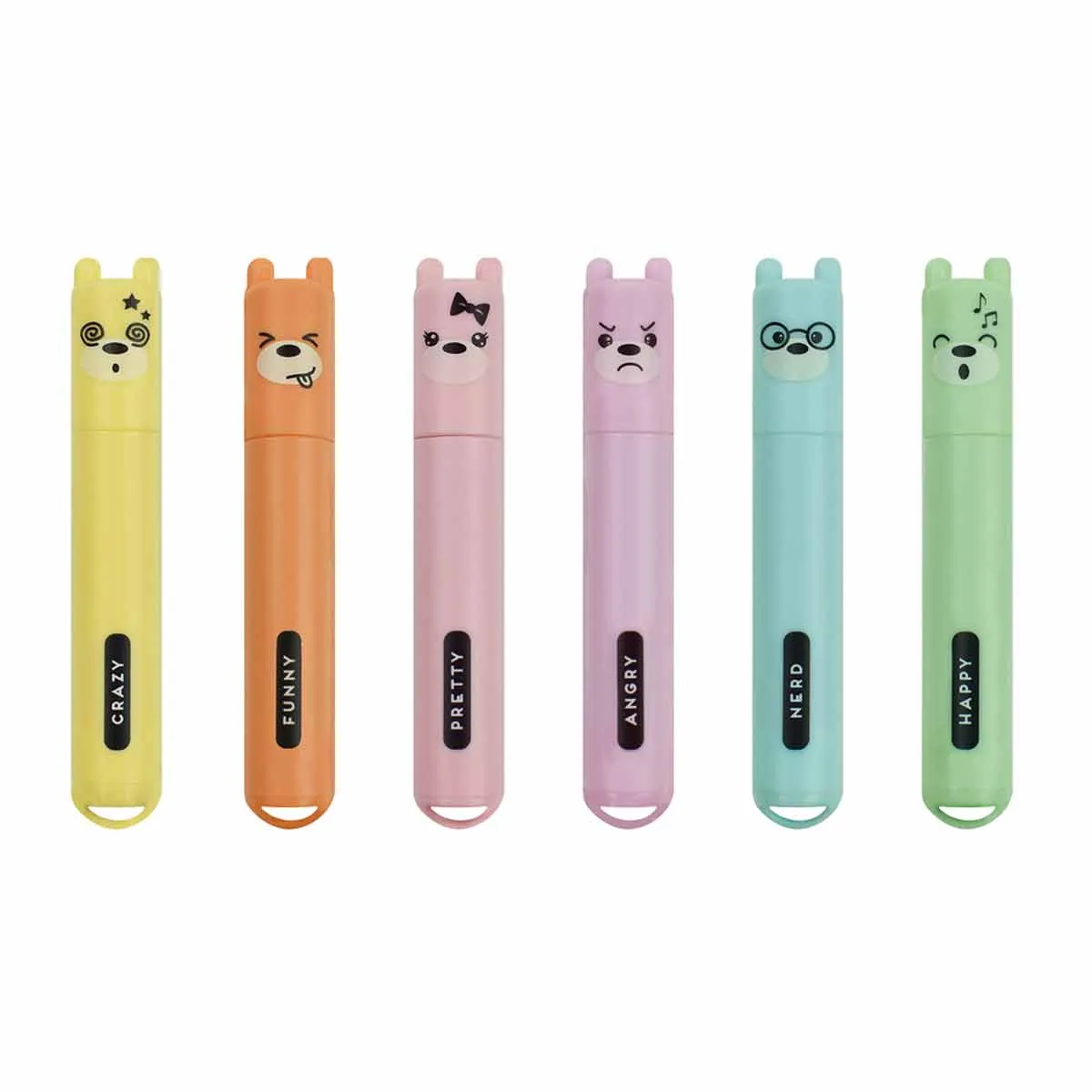 Legami Teddy's Style Mini Pastel Highlighters (Pack of 6)