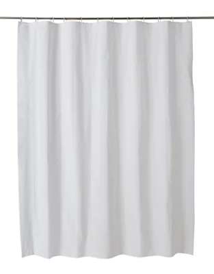  Drina White Plain Shower Curtain (H)200Cm (W)180Cm