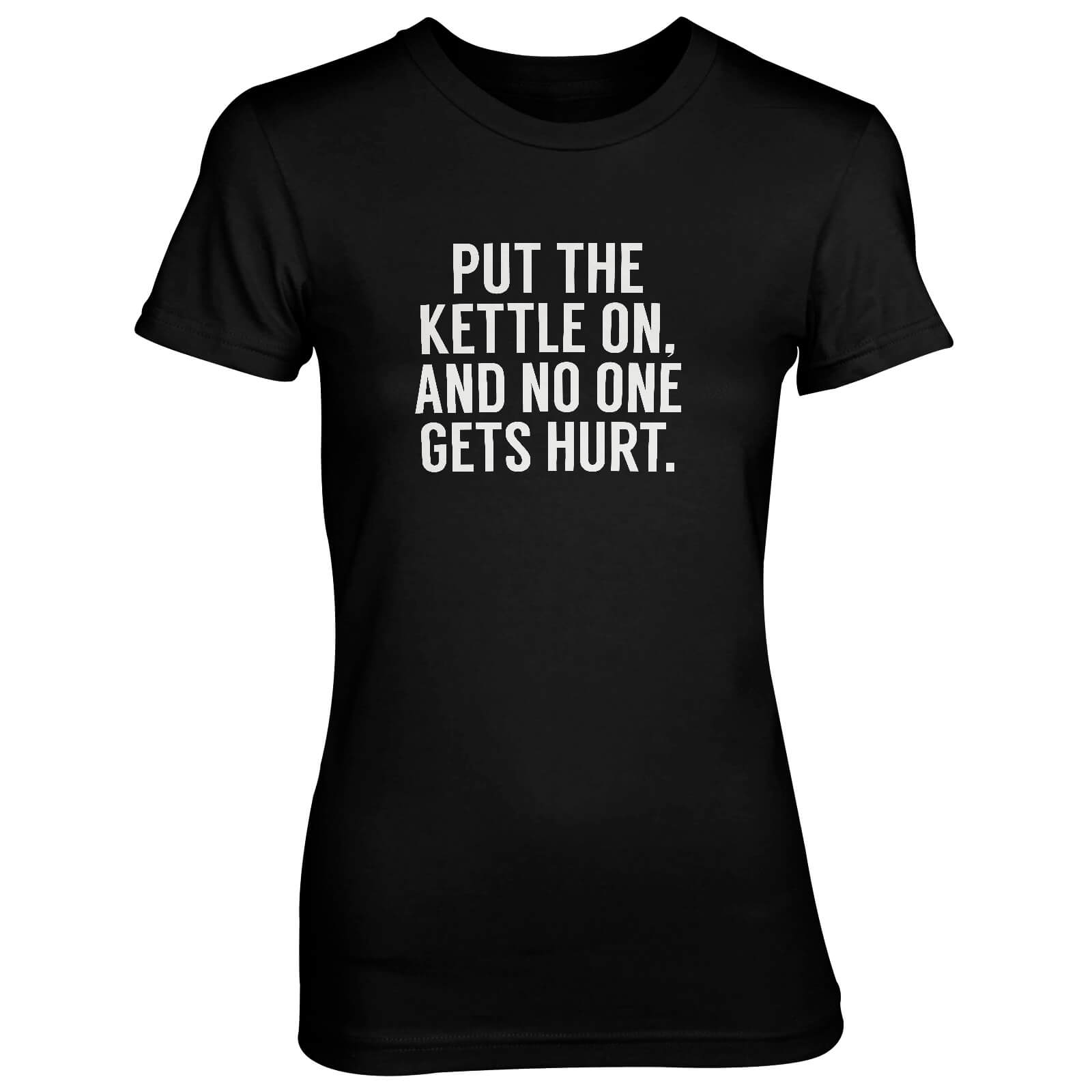 T-Junkie Put The Kettle On And No One Gets Hurt Women's Black T-Shirt - L - Black | adult