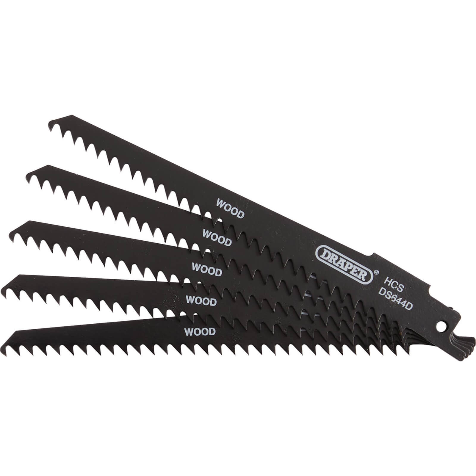 Draper Wood and Plastic Cutting Reciprocating Saw Blades 150mm Pack of 5