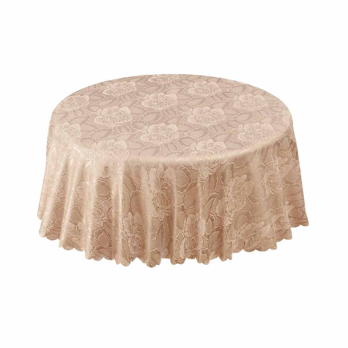 SGreenandSons Damask Rose Jacquard Tablecloths & Napkins Coffee - 70'' Round