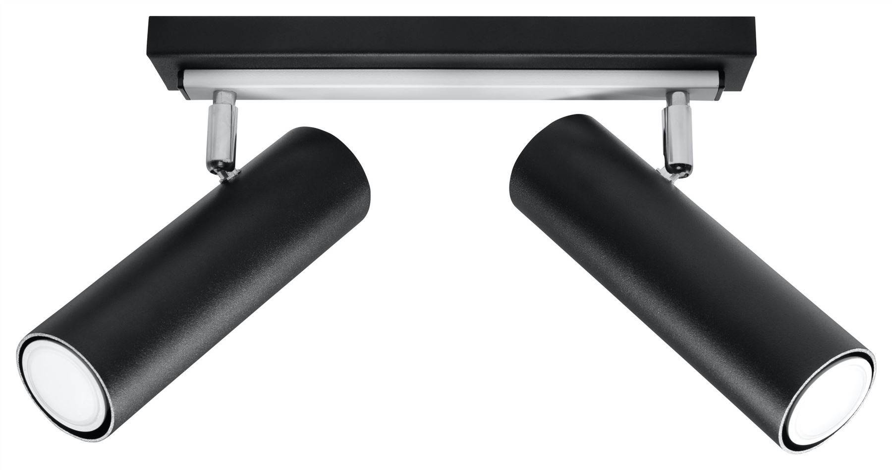 Plafonnier DIREZIONE acier noir 2 ampoules