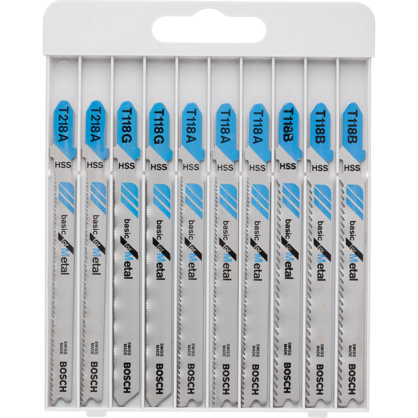 Bosch 2607010631 Jigsaw-Blade Set, For Metal, 10Pcs