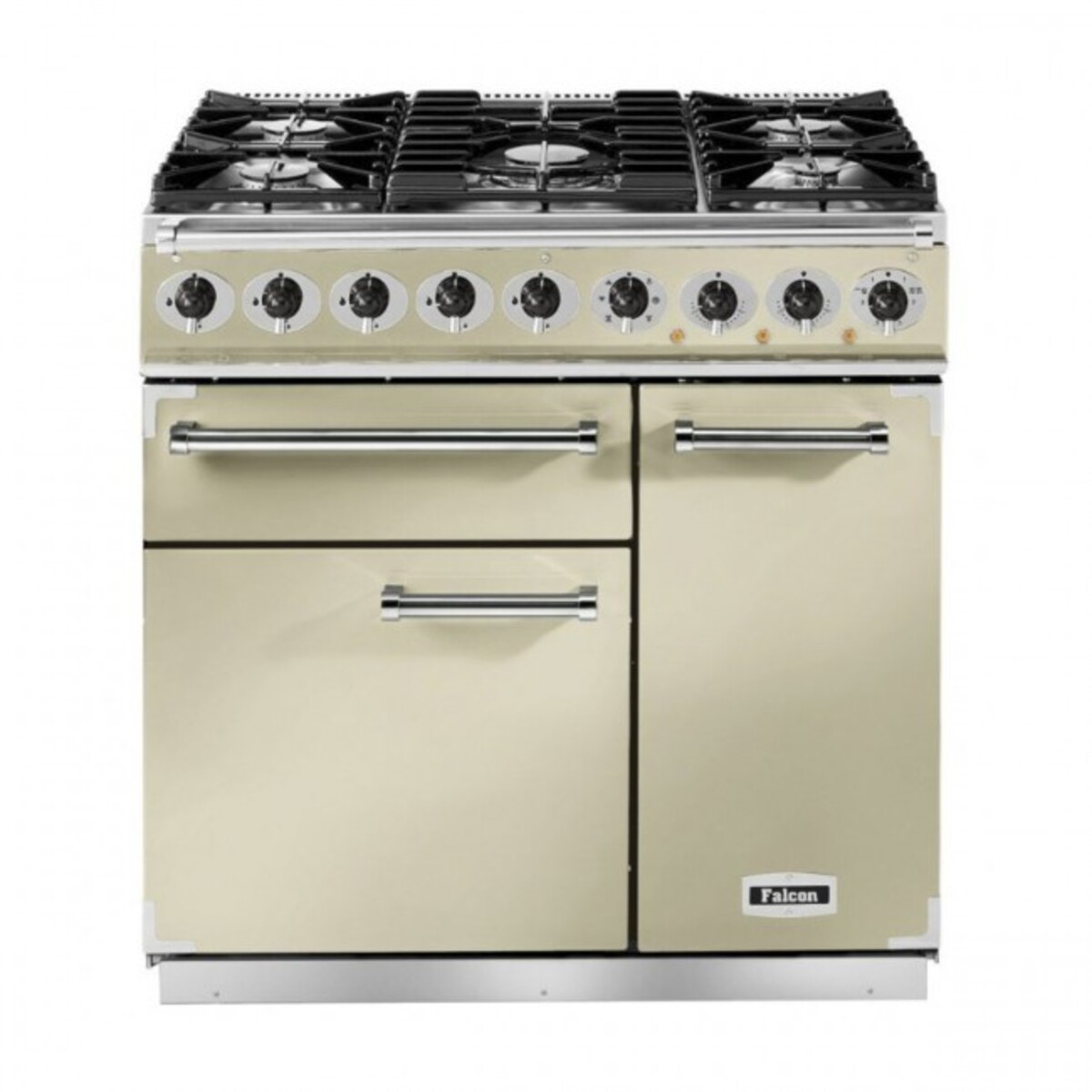FALCON F900DXDFCRBG 69740 - 90cm Deluxe Dual Fuel Range Cooker, Cream
