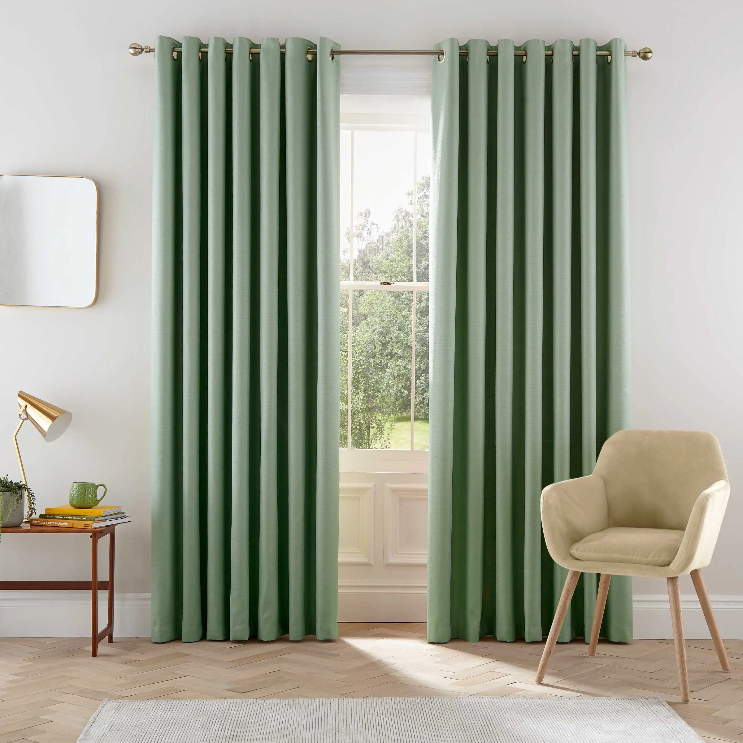 Helena Springfield Eden Lined Curtains 66" x 72", Sage