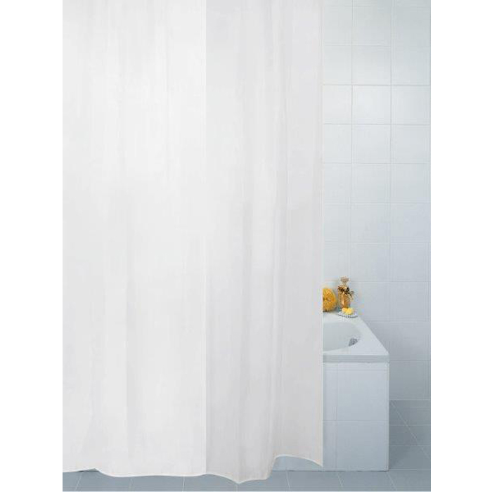  Polyester Shower Curtain, 180cm x 180cm - White