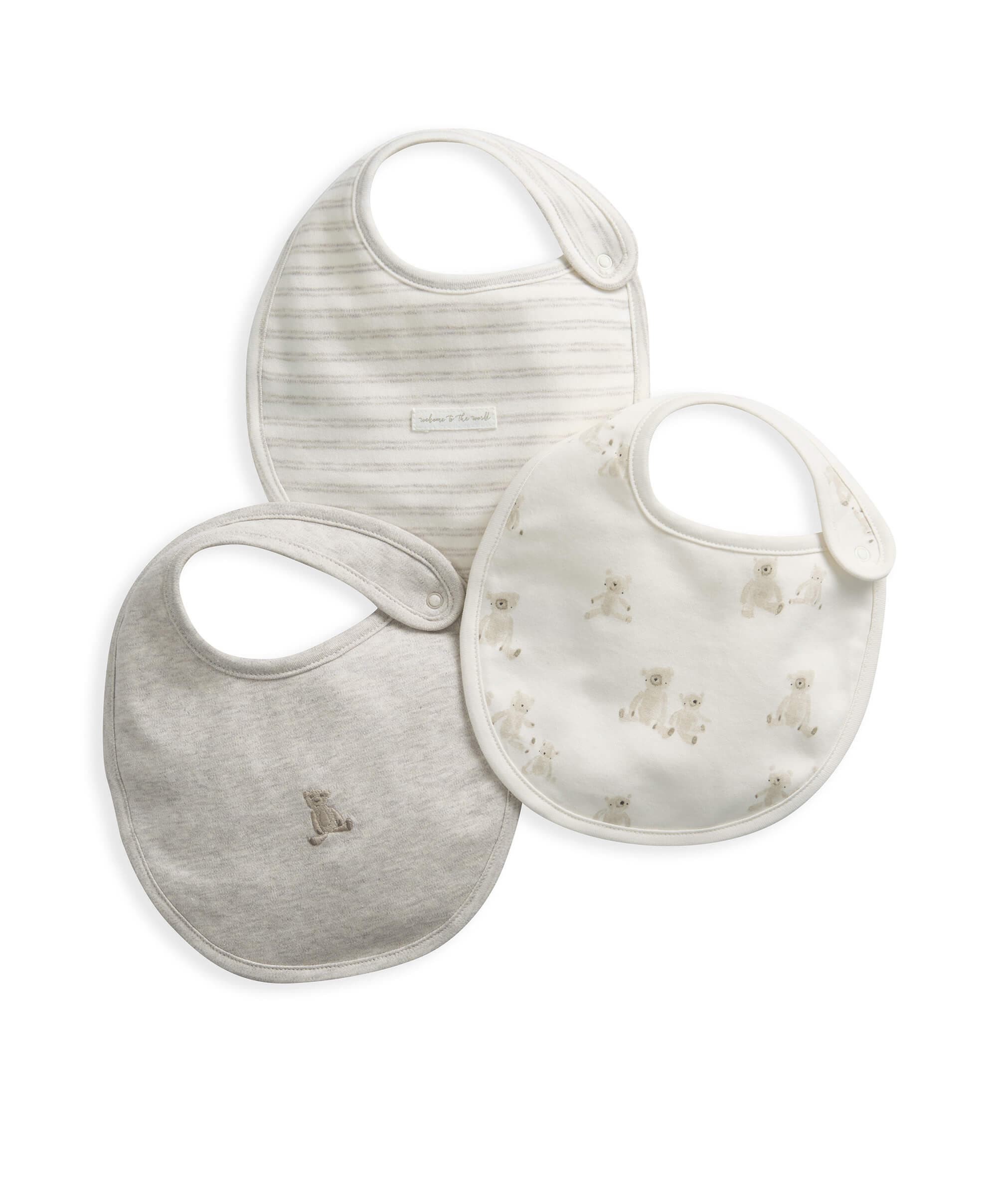 Mamas & Papas Teddy Bear Bibs (3 Pack) - One Size