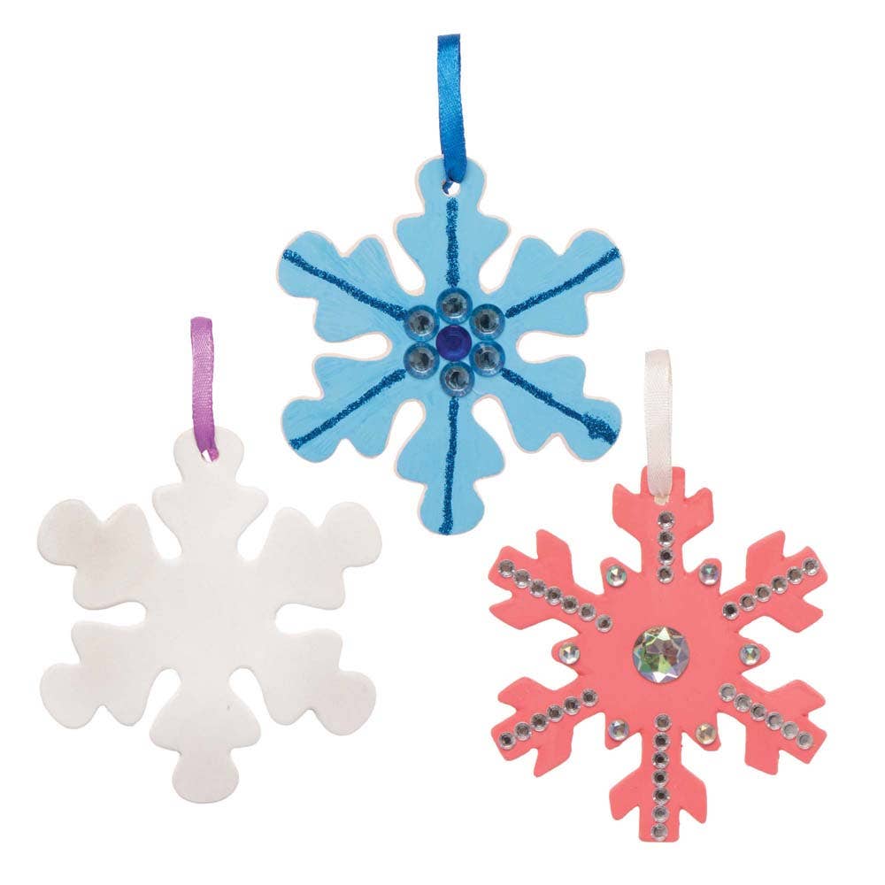 Baker Ross Snowflake Ceramic Decorations (Box of 5)