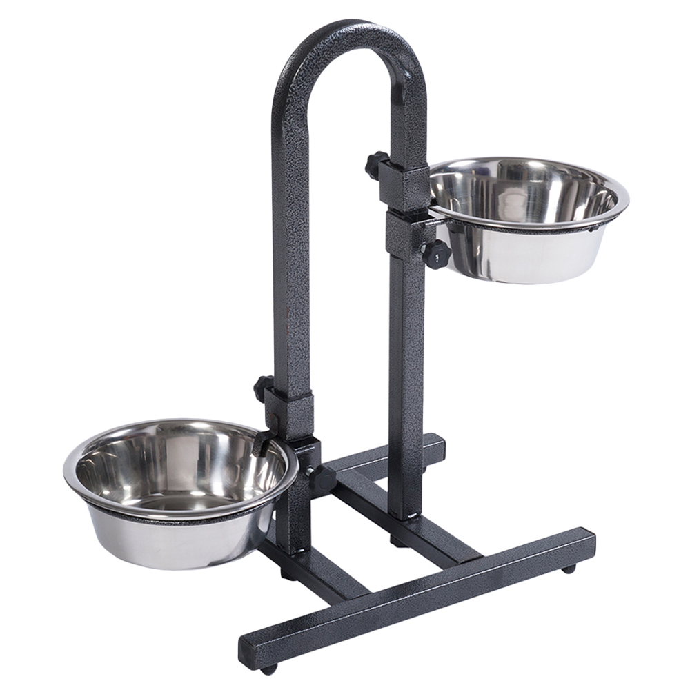 Zooplus Exclusive U-Shaped Dog Bowl Stand with Stainless Steel Bowls - 2 x 1.8 litre