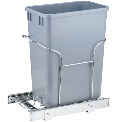  Pull-Out Trash Can, 29L Single Bin, Under Mount Kitchen Waste Container with Slide and Handle, 110 lbs Load Capacity Heavy Duty Garbage Recyclin