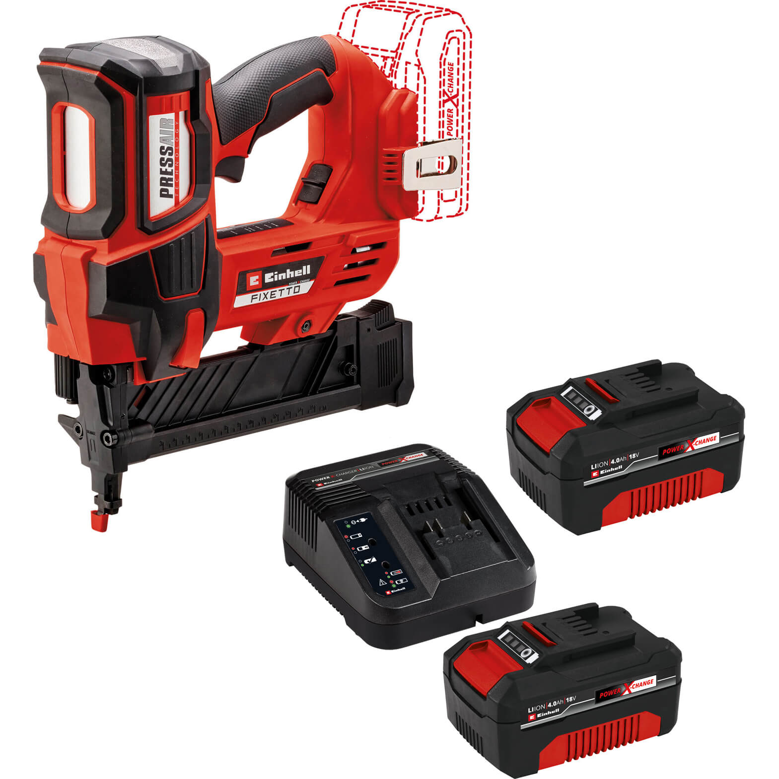 Einhell Fixetto 18/38 S 18v Cordless Staple Gun 2 X 4ah Li-ion Charger No Case