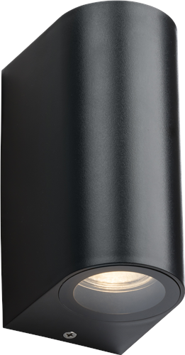  Alana - 230v Ip65 Gu10 Polycarbonate Up/down Wall Light - Black