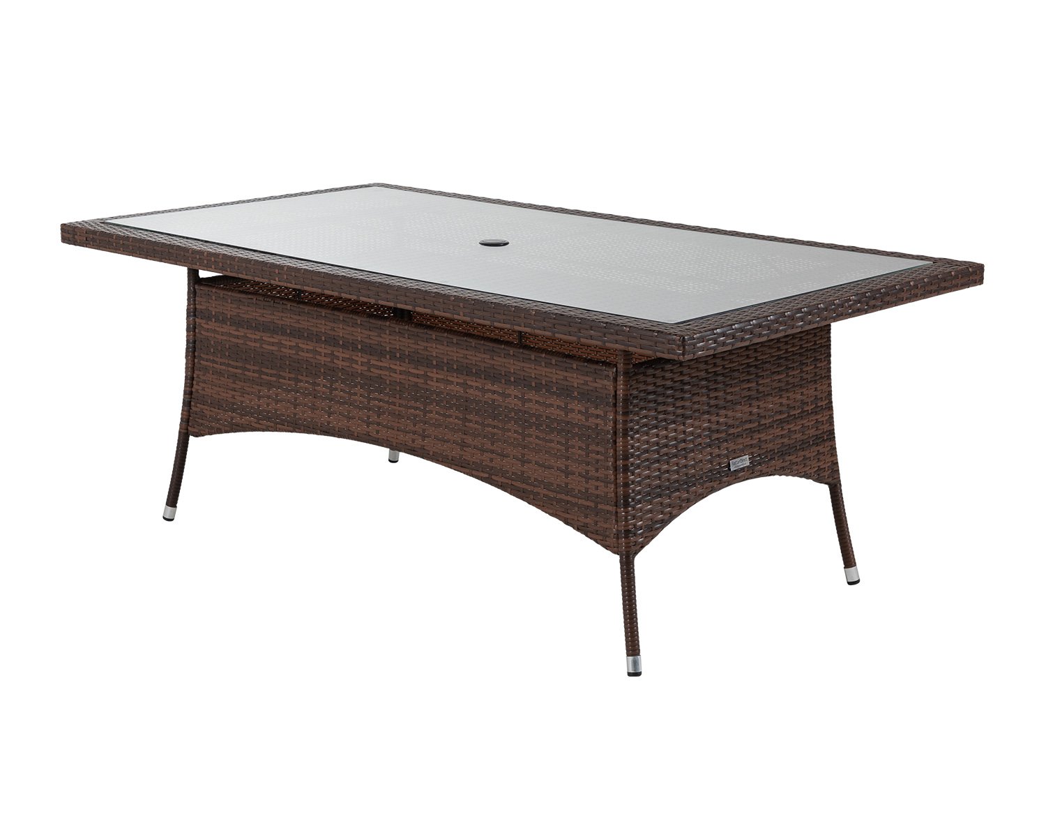 Rattan Direct Large Rectangular Rattan Garden Dining Table in Brown