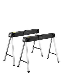 Stanley Folding Metal Leg Saw Horse (Twin Pack)