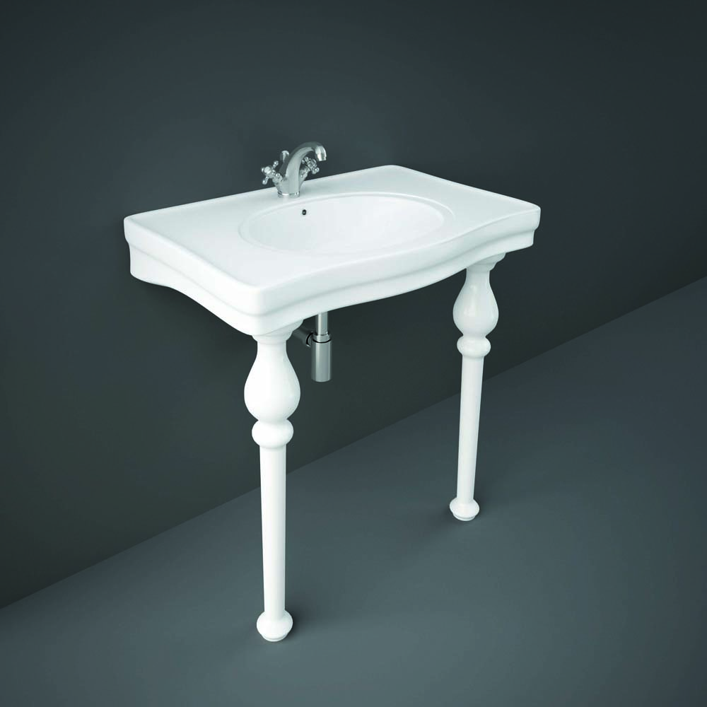 HudsonReed RAK Washington - Gloss White Traditional Console Basin - 845mm x 575mm - 1 Tap-Hole