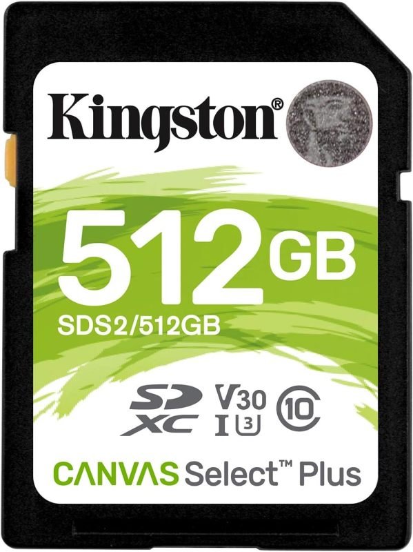 Kingston 512GB Canvas Select Plus V30 SD Card (SDXC) UHS-I U3 - 100MB/s