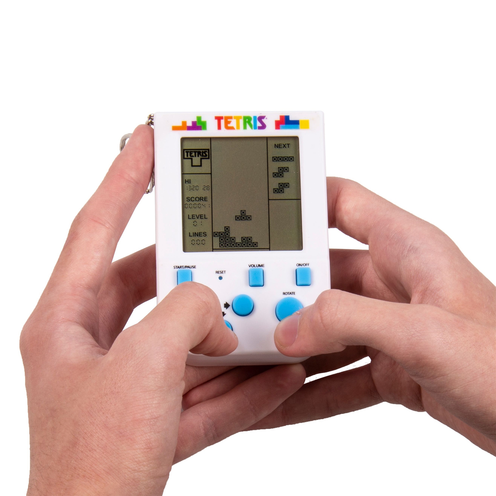 Tetris - Mini Retro Handheld Video Game - Keychains white