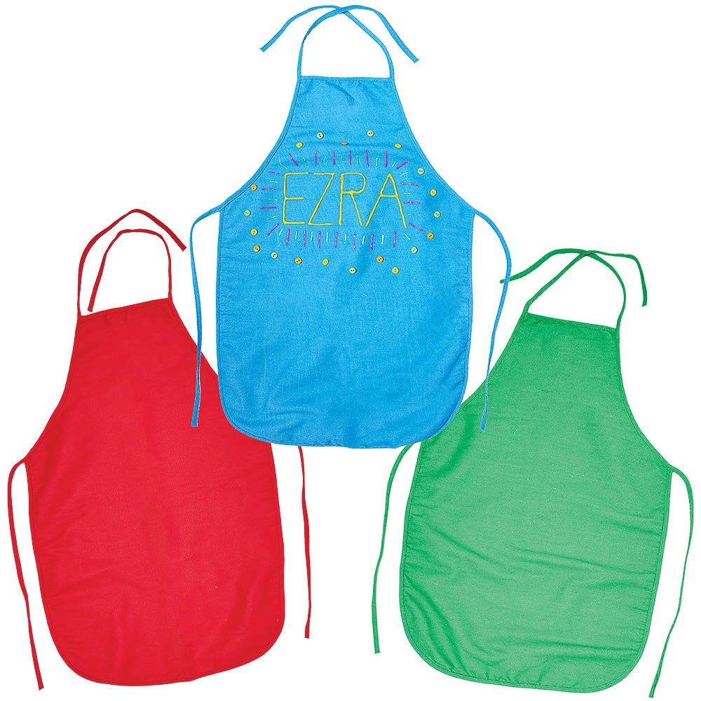 Baker Ross Coloured Fabric Aprons (Pack of 3) Craft Supplies