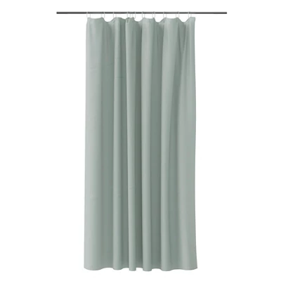  Koros Sage Grey Plain Shower Curtain (W)180Cm