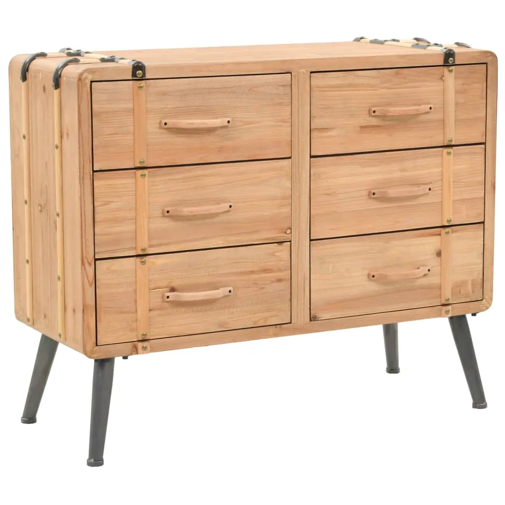 VidaXL Drawer Cabinet Solid Fir Wood 91x35x73 cm