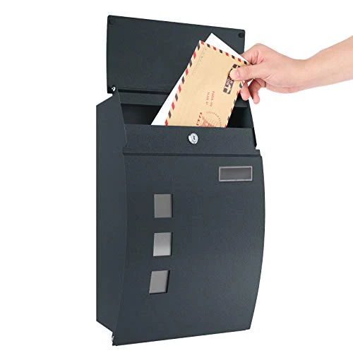SONGMICS Wall-Mounted Lockable Mailbox with View Window