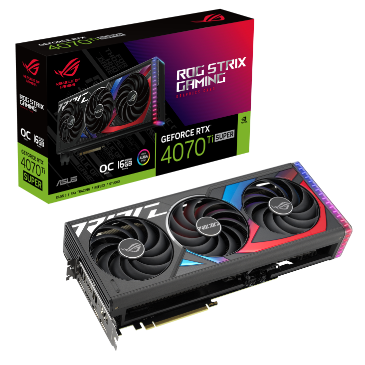 Asus Rog Strix Geforce Rtx 4070 Ti Super 16gb Gddr6x Oc Edition Graphics Card