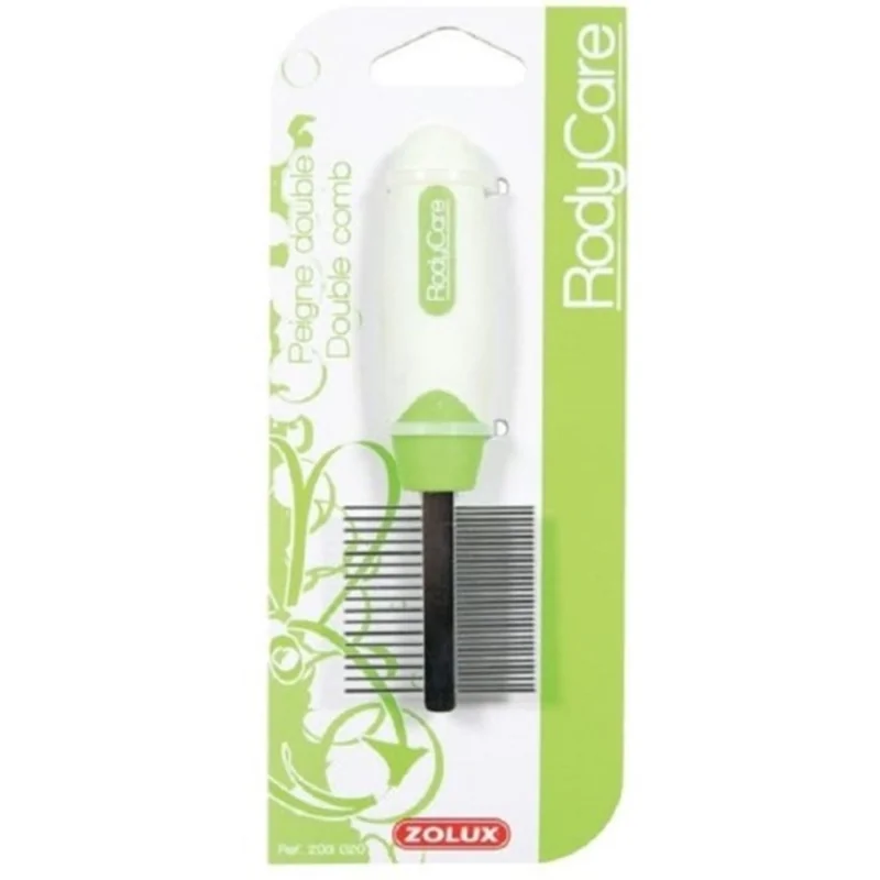 Zolux Peine Doble para el Cuidado de Pequeños Mamíferos 11 cm