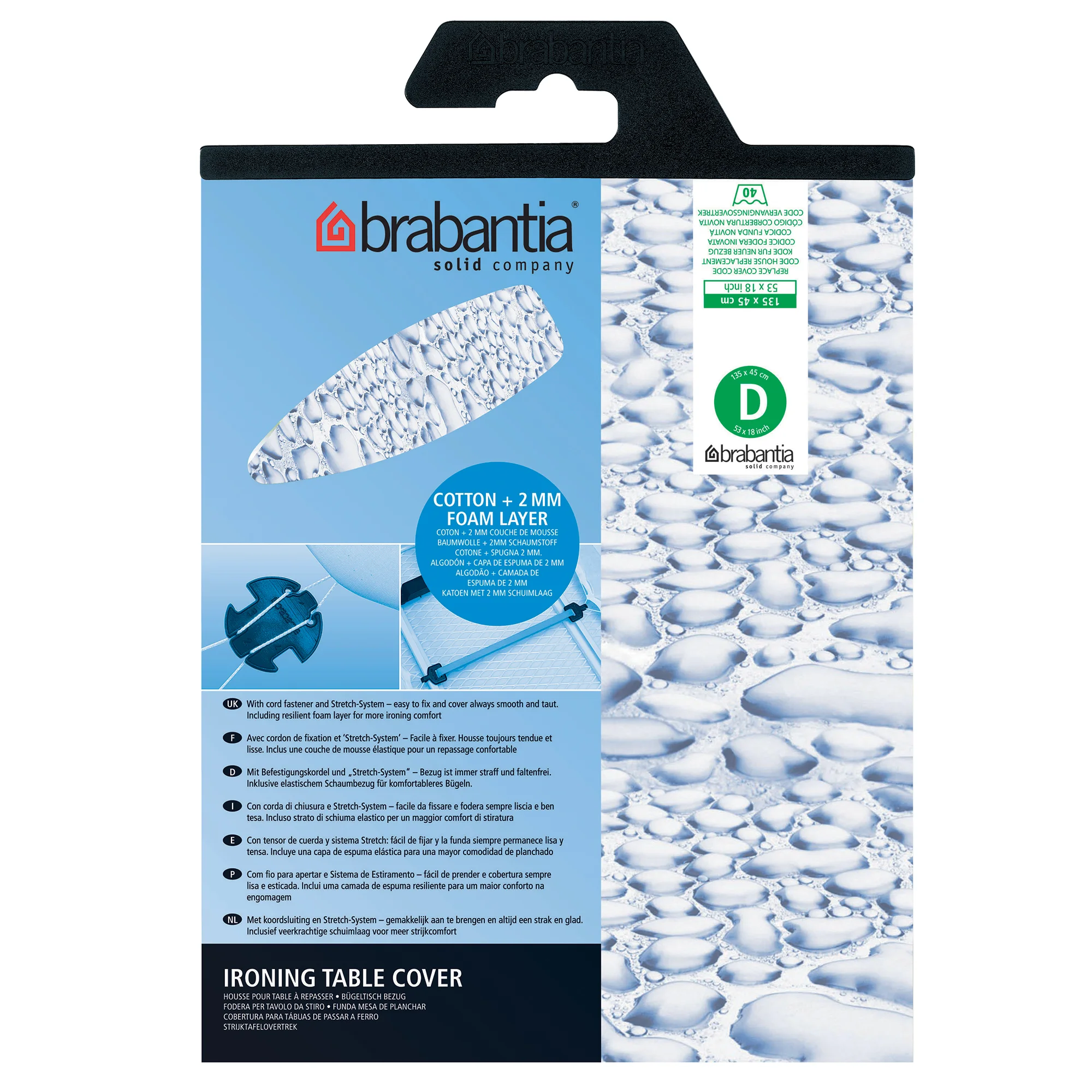 Brabantia Cotton Foamback Ironing Board Cover Cream |