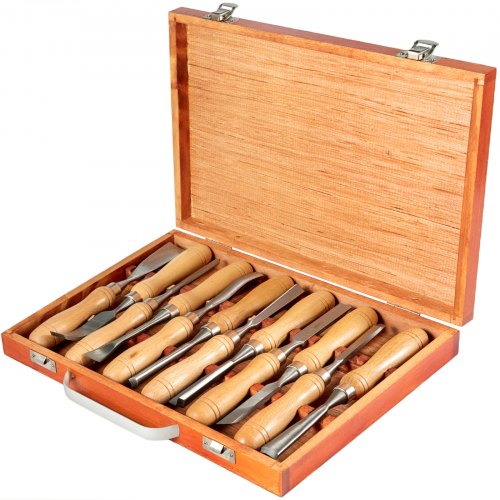 VEVOR Wood Chisel Sets 12pcs Lathe Chisels 3-3/4Inch /95MM Woodworking Chisels 9Inch Wood Lathe Tools Wood Chisels Lathe Tools for Wood Carving Root C