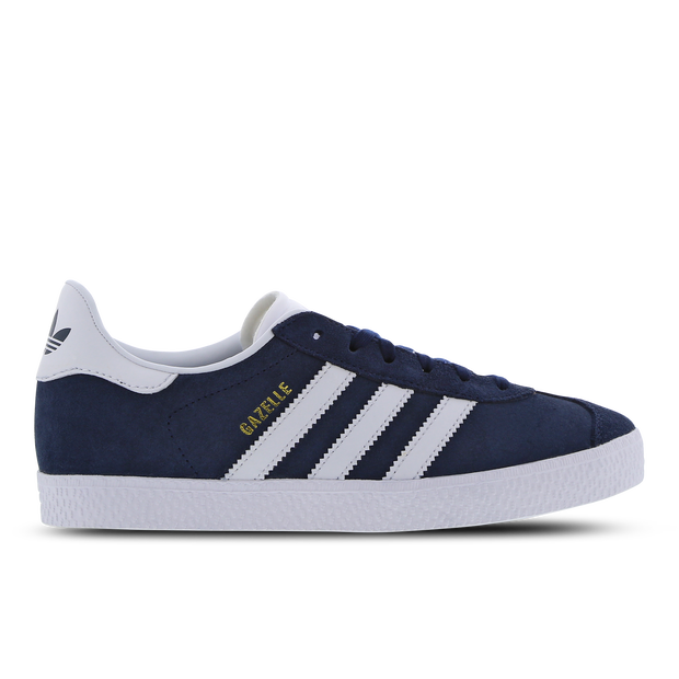  Unisex Junior Gazelle Trainers - Navy/White, Navy, Size 3 Older