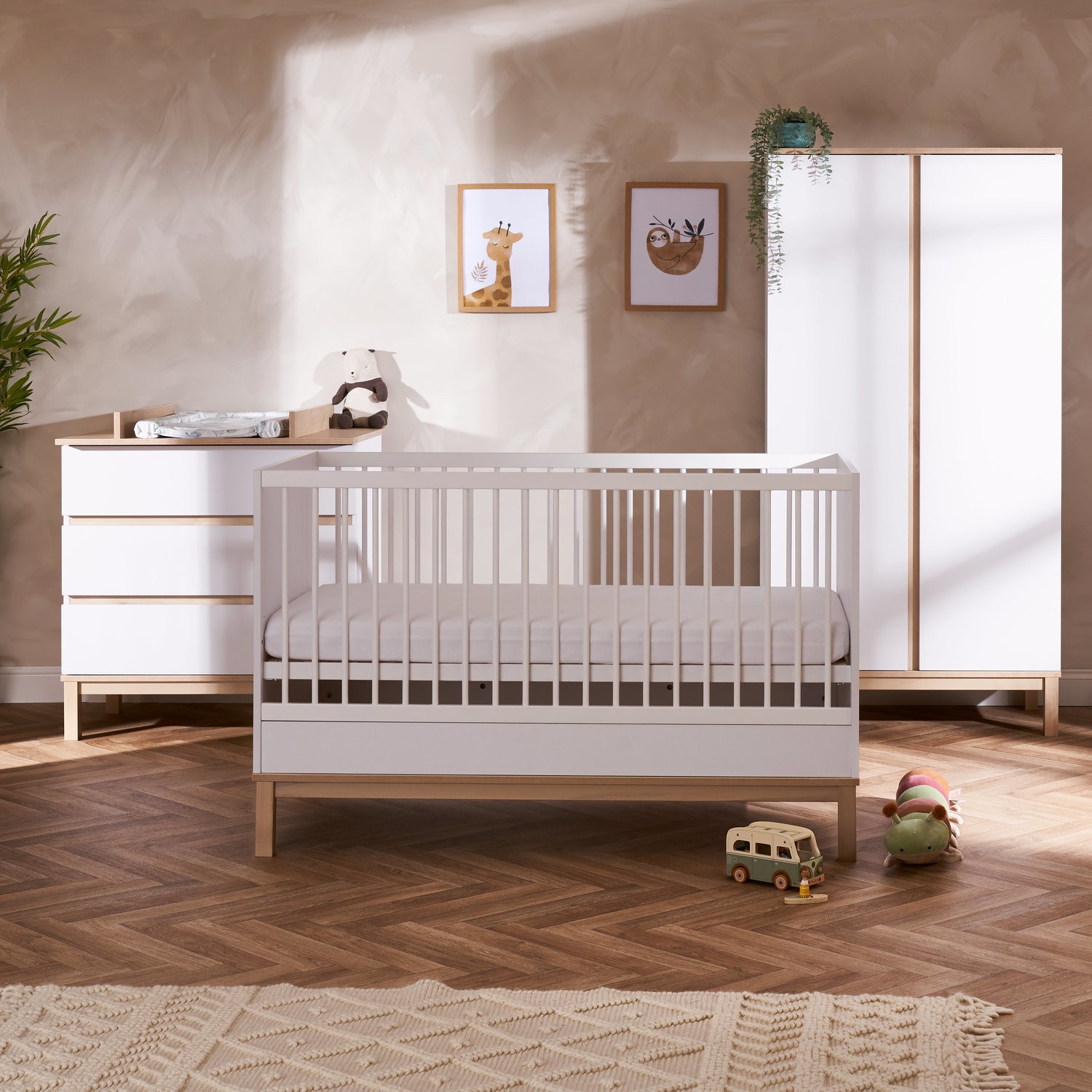 Obaby White 3 Piece Nursery Furniture Set - Astrid -