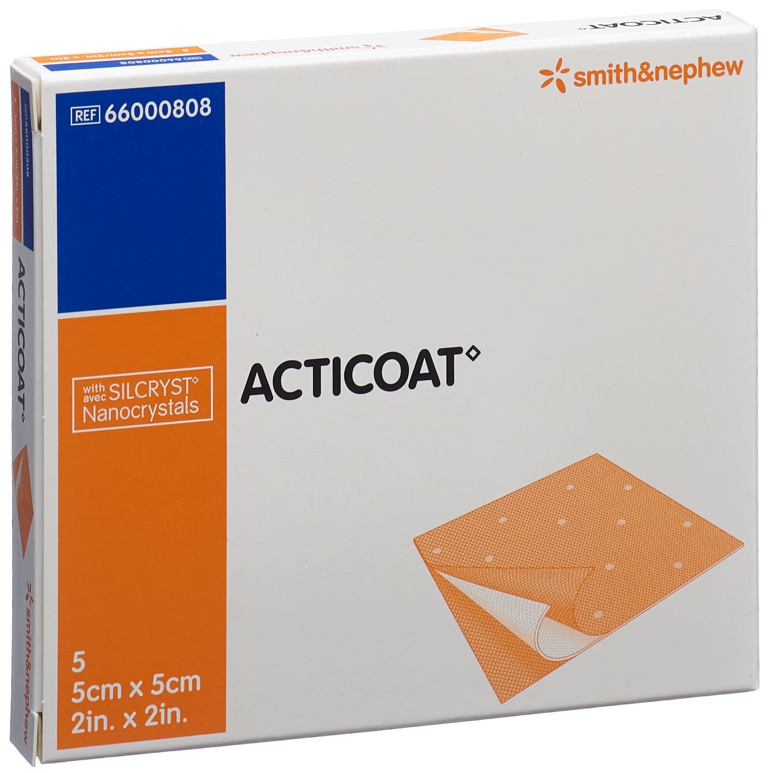 Pharmaidea Srl Smith & Nephew Acticoat Silver Antimicrobial Barrier Dressing 5cm x 5cm x 5