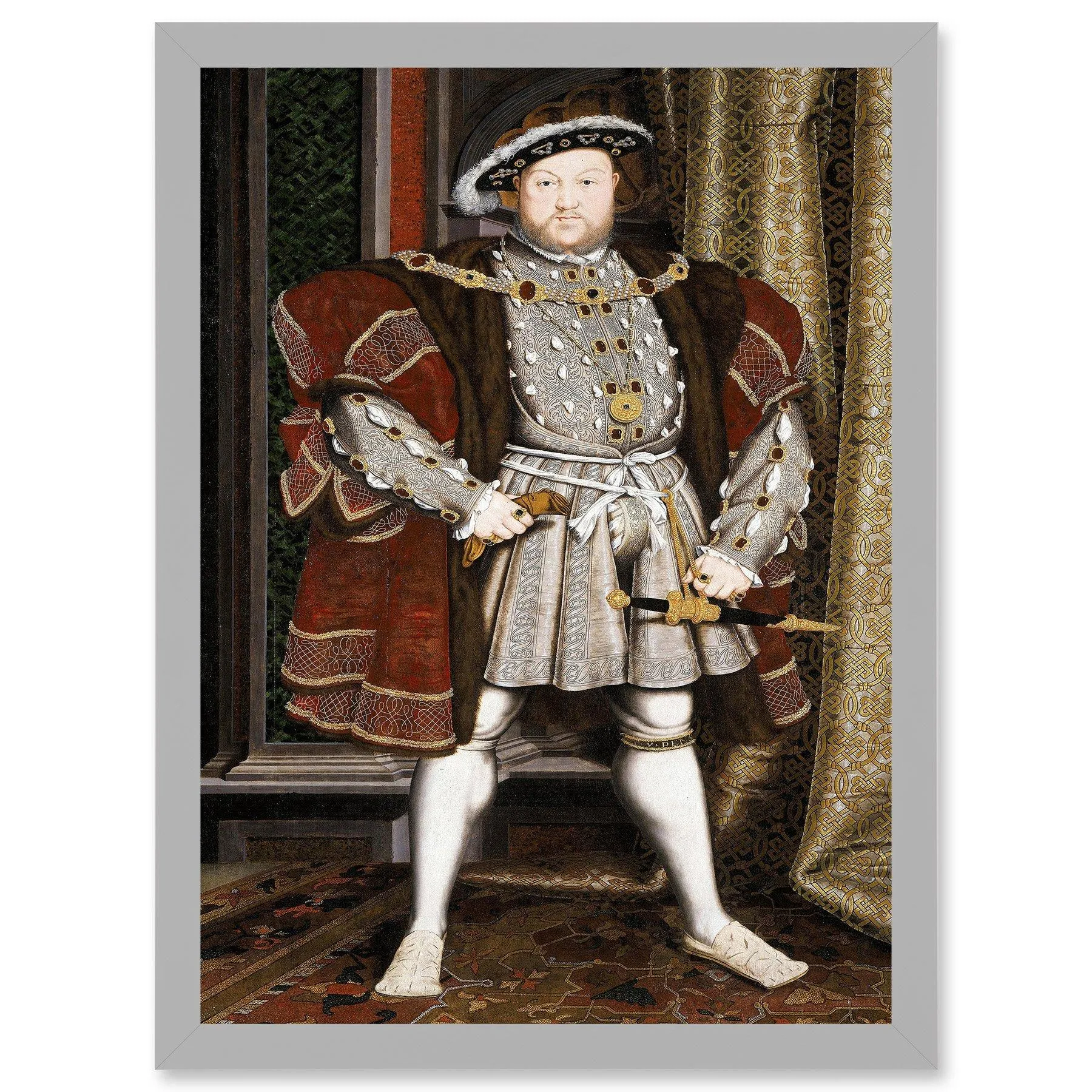 Artery8 Painting Antique Holbein Junior Henry Tudor VIII King England Artwork Framed Wall Art Print A4