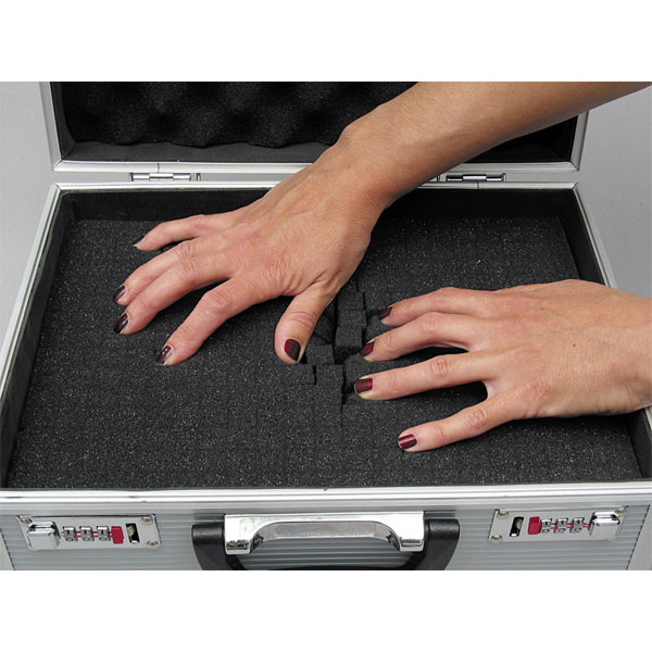 Viso Maleta de transporte de Aluminio Plateado, dim. ext. 152 x 455 x 330mm, con espuma, sin ruedas, 2.3kg, STC 931 P
