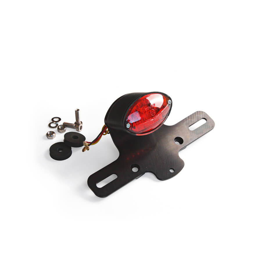 CLUBMAN Taillight black/red glass 66mm with LED, black