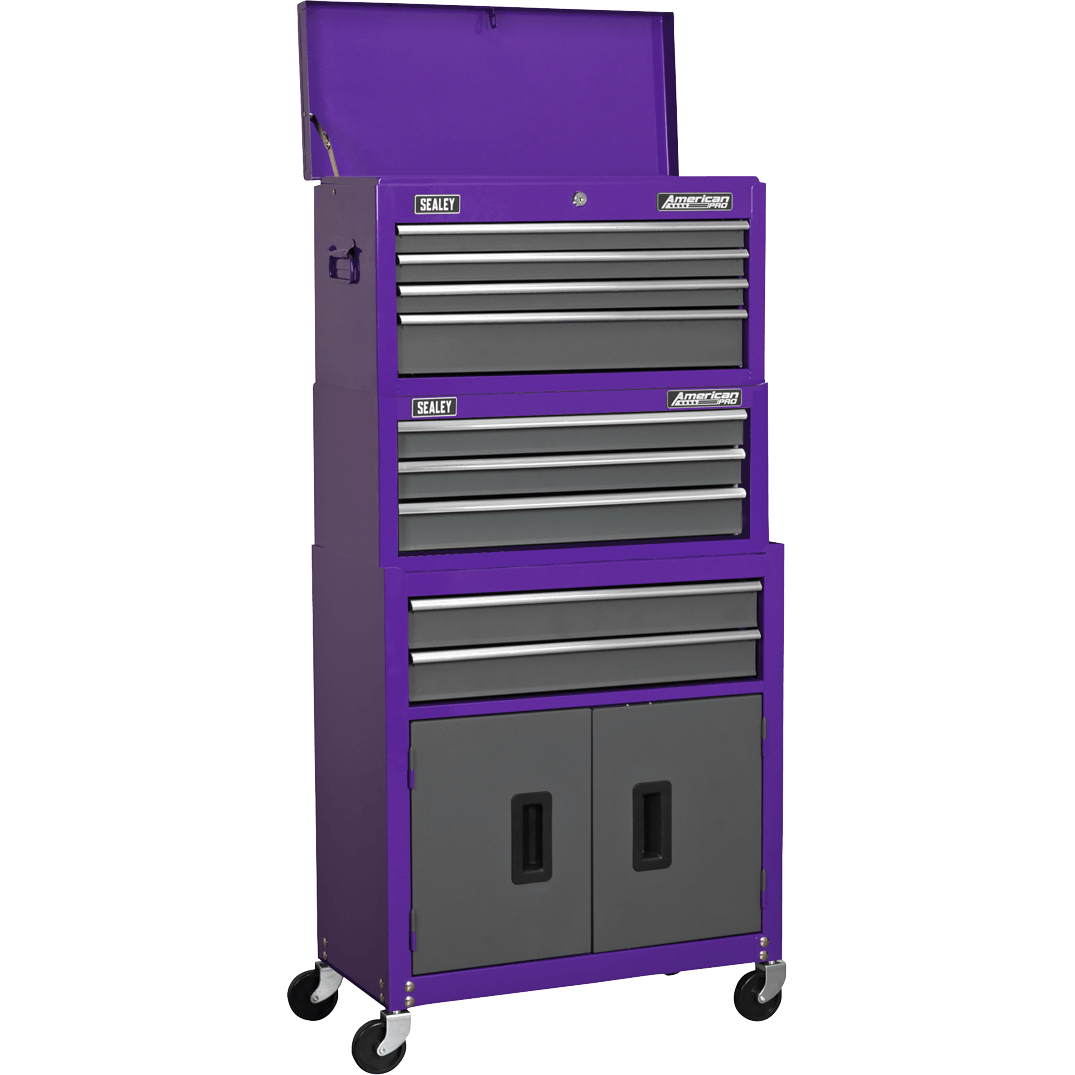 13.39" H x 23.62" W x 10.24" D Topchest and Rollcab Combination gray,indigo