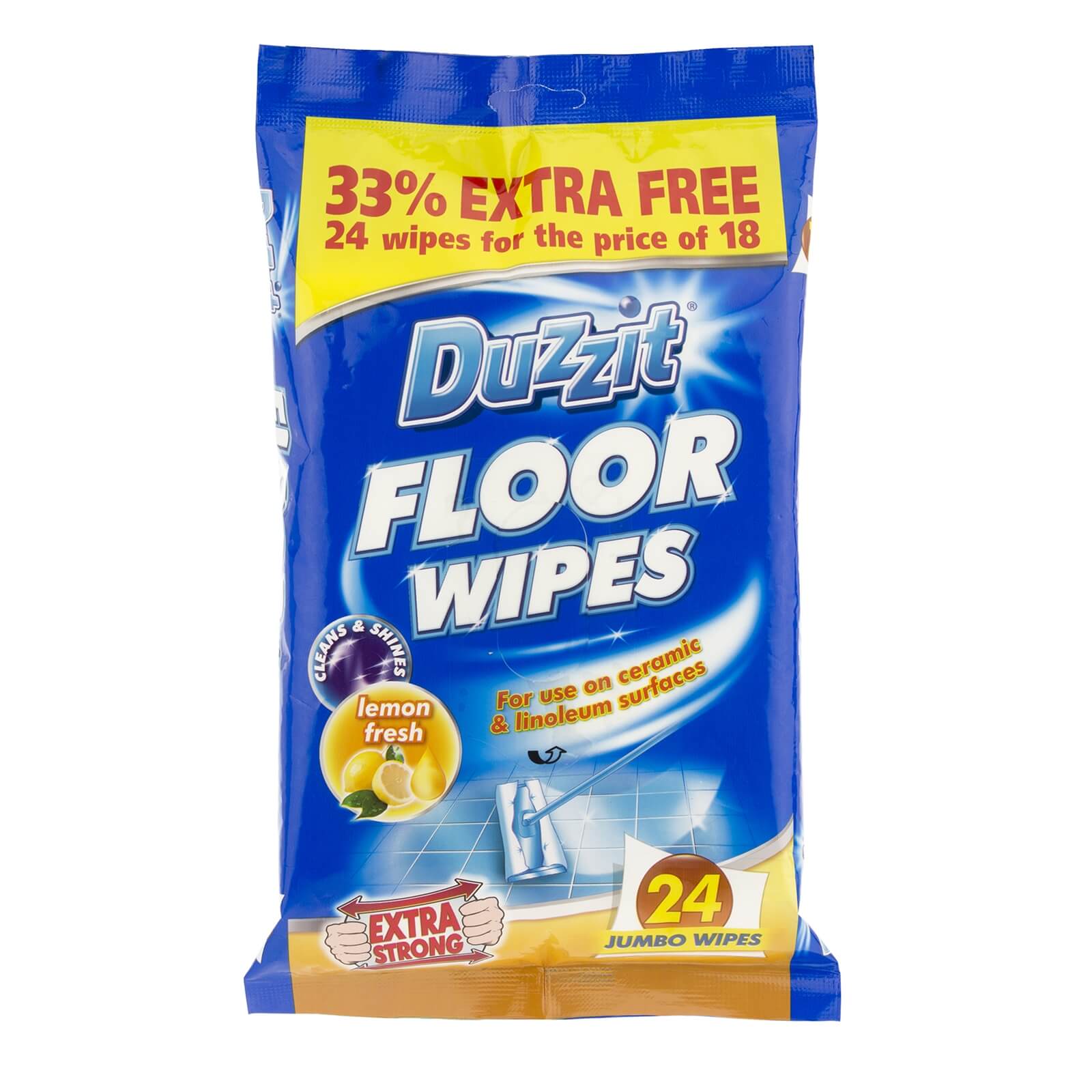 Homebase Duzzit Floor Wipes - 24 Pack