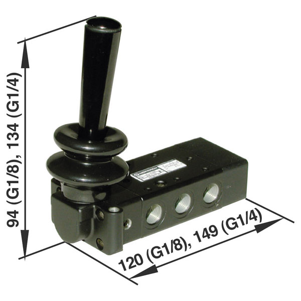 Norgren X3347802 5/3 Lever/Spring/Lever Actuated Inline Spool Valv...
