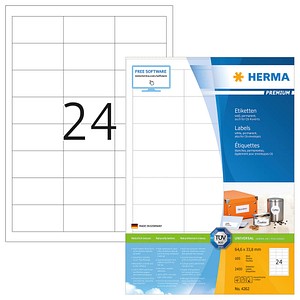 Herma Labels 64,6x33,8 100 Sheets DIN A4 2400 pcs. 4262
