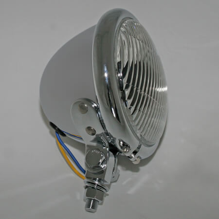 4 1/2 inch fog lamp with bulb, Bates-Style, silver, silver